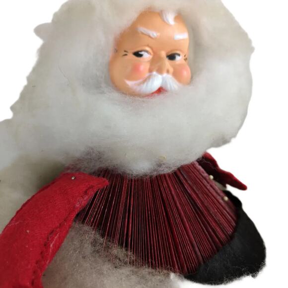 Vintage 1970s Santa & Mrs Claus Folded Magazine Skirt Dolls MCM Christmas Retro - Picture 3 of 11